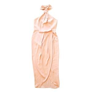 Shona Joy Light Pink Peach Cream Core Knot Draped Dress Sz 4